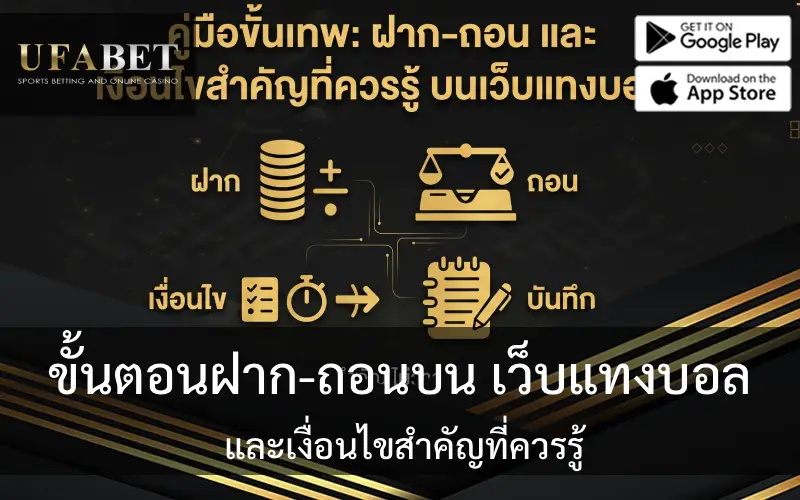 รูปปก ขั้นตอนการฝาก ถอน เว็บแทงบอล และเงื่อนไขสำคัญที่ควรรู้